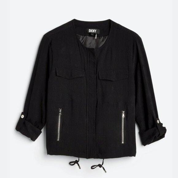 DKNY Collarless Roll Tab Jacket - NWOT - Picture 4 of 7